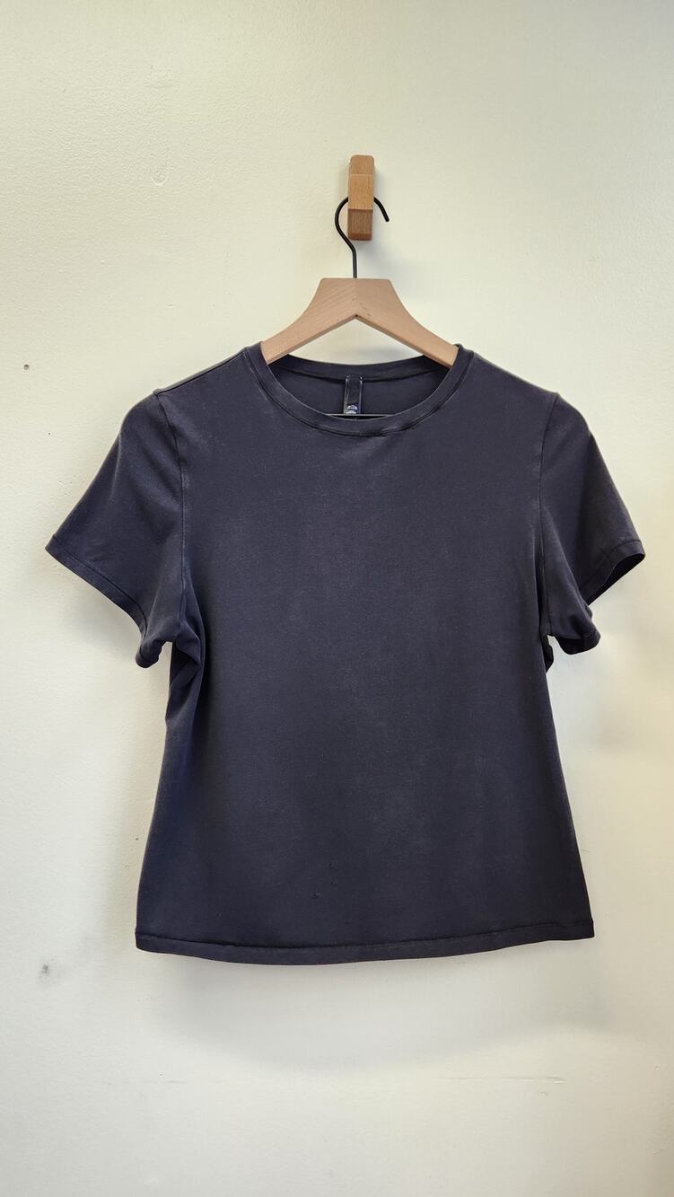 SKIMS Cotton Jersey T-Shirt XL Black Short Sleeve Crewneck Tee Stretch Basic Top